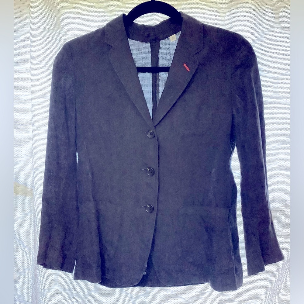 NWOT/Uniqlo Charcoal Blazer 100% Linen Size XS/Petite